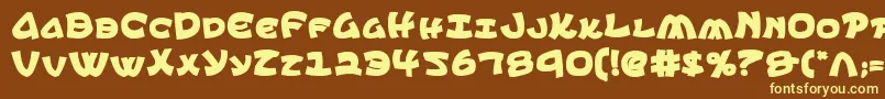 EphesianCondbold-fontti – keltaiset fontit ruskealla taustalla