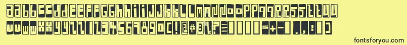 Fonte BoxFontNegative – fontes pretas em um fundo amarelo