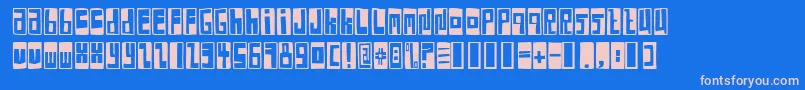 フォントBoxFontNegative – ピンクの文字、青い背景