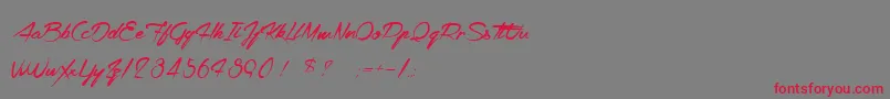 Шрифт LaCompagnieDesOmbres – красные шрифты на сером фоне