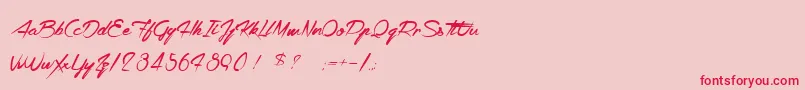 LaCompagnieDesOmbres Font – Red Fonts on Pink Background
