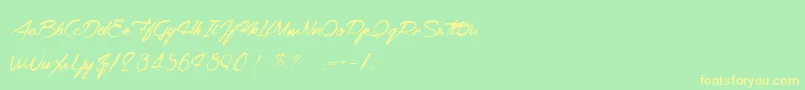 LaCompagnieDesOmbres Font – Yellow Fonts on Green Background