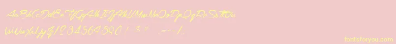 LaCompagnieDesOmbres Font – Yellow Fonts on Pink Background