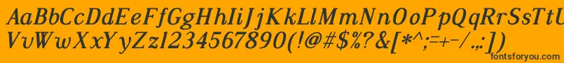 DustismoRomanItalicBold-Schriftart – Schwarze Schriften auf orangefarbenem Hintergrund