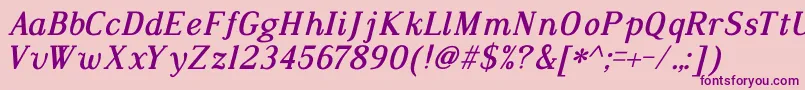 DustismoRomanItalicBold Font – Purple Fonts on Pink Background