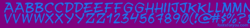 Ynwuay Font – Blue Fonts on Purple Background