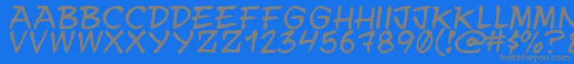 Ynwuay-Schriftart – Graue Schriften auf blauem Hintergrund
