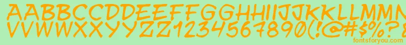 Ynwuay Font – Orange Fonts on Green Background