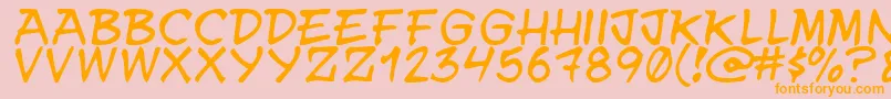 Ynwuay Font – Orange Fonts on Pink Background