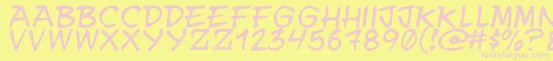 Ynwuay Font – Pink Fonts on Yellow Background