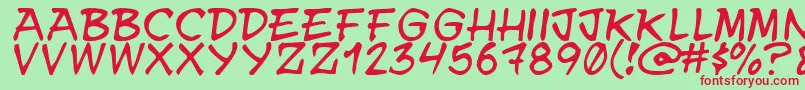 Ynwuay Font – Red Fonts on Green Background