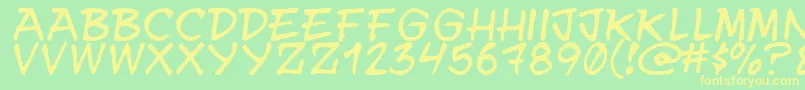 Ynwuay Font – Yellow Fonts on Green Background