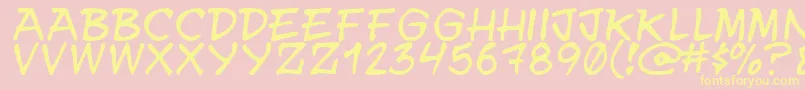 Ynwuay Font – Yellow Fonts on Pink Background