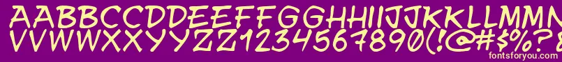 Ynwuay Font – Yellow Fonts on Purple Background