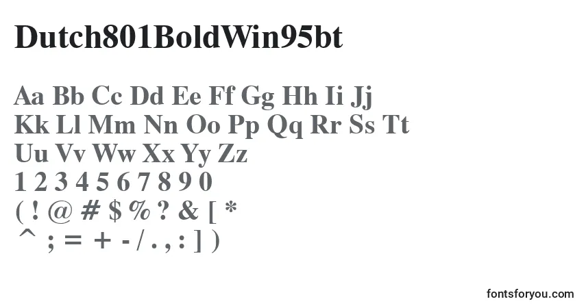 A fonte Dutch801BoldWin95bt – alfabeto, números, caracteres especiais