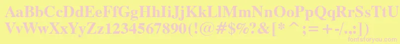 Dutch801BoldWin95bt Font – Pink Fonts on Yellow Background