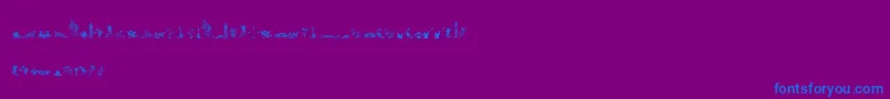 MicroFleuronsFree-Schriftart – Blaue Schriften auf violettem Hintergrund