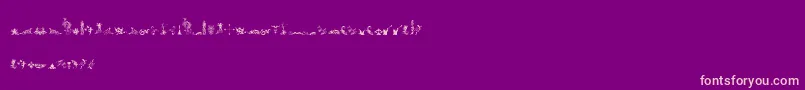 MicroFleuronsFree Font – Pink Fonts on Purple Background