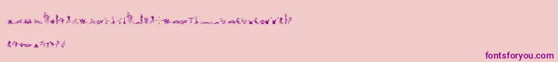 MicroFleuronsFree-Schriftart – Violette Schriften auf rosa Hintergrund