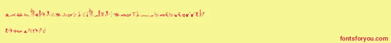 MicroFleuronsFree Font – Red Fonts on Yellow Background