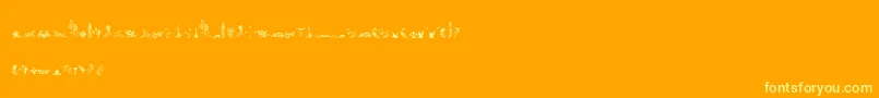 MicroFleuronsFree-Schriftart – Gelbe Schriften auf orangefarbenem Hintergrund