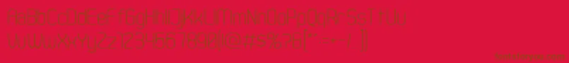 DusterThin-fontti – ruskeat fontit punaisella taustalla