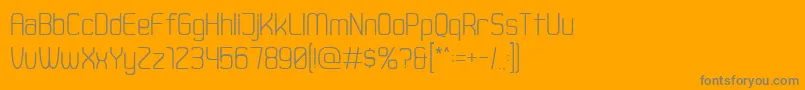 DusterThin-fontti – harmaat kirjasimet oranssilla taustalla
