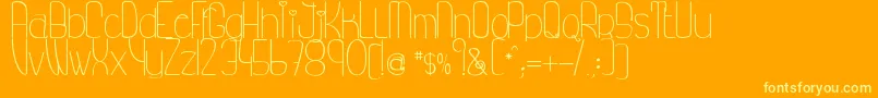 MyPrincessLikeAFrog-Schriftart – Gelbe Schriften auf orangefarbenem Hintergrund