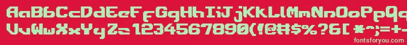 フォントEnsignFlandryBold – 赤い背景に緑の文字