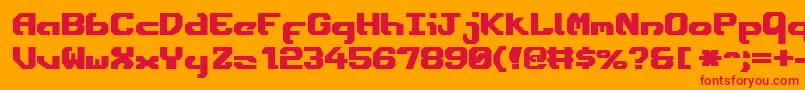 フォントEnsignFlandryBold – オレンジの背景に赤い文字