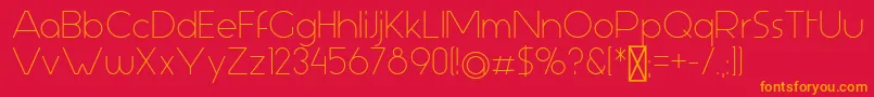 Aspergit-Schriftart – Orangefarbene Schriften auf rotem Hintergrund