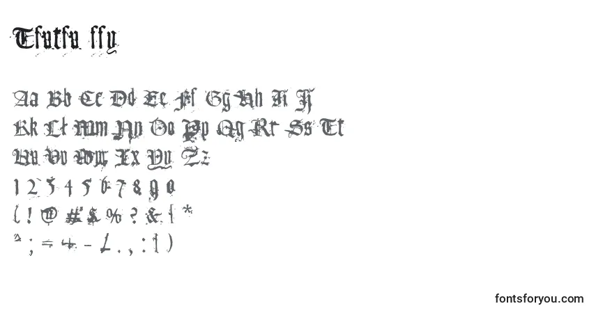 A fonte Tfutfu ffy – alfabeto, números, caracteres especiais