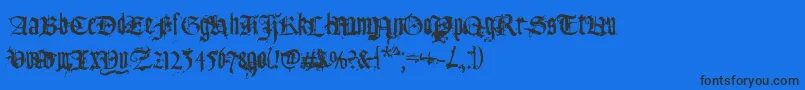 フォントTfutfu ffy – 黒い文字の青い背景