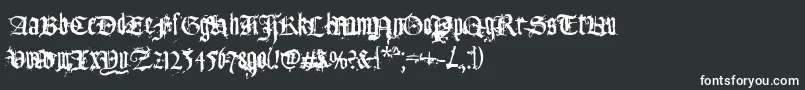 Tfutfu ffy-Schriftart – Weiße Schriften auf schwarzem Hintergrund