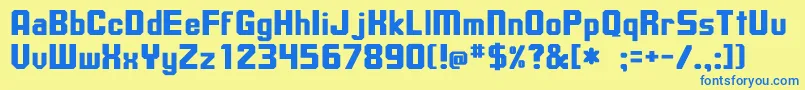Подробнее о шрифте UpsilonBold Шрифт UpsilonBold – синие шрифты на жёлтом фоне
