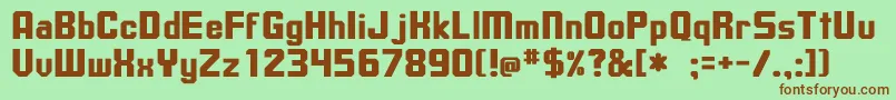 UpsilonBold Font – Brown Fonts on Green Background