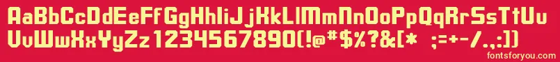 UpsilonBold Font – Yellow Fonts on Red Background