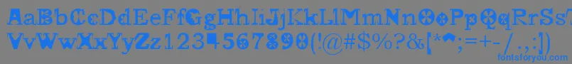 フォントGscript – 灰色の背景に青い文字