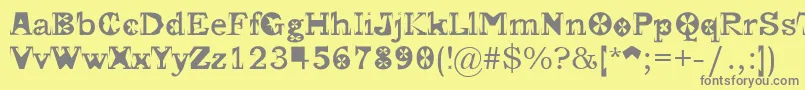 Gscript-Schriftart – Graue Schriften auf gelbem Hintergrund