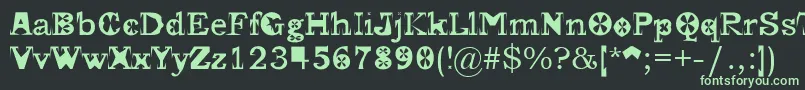 フォントGscript – 黒い背景に緑の文字