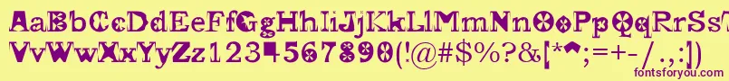 Gscript Font – Purple Fonts on Yellow Background