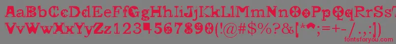 Gscript Font – Red Fonts on Gray Background