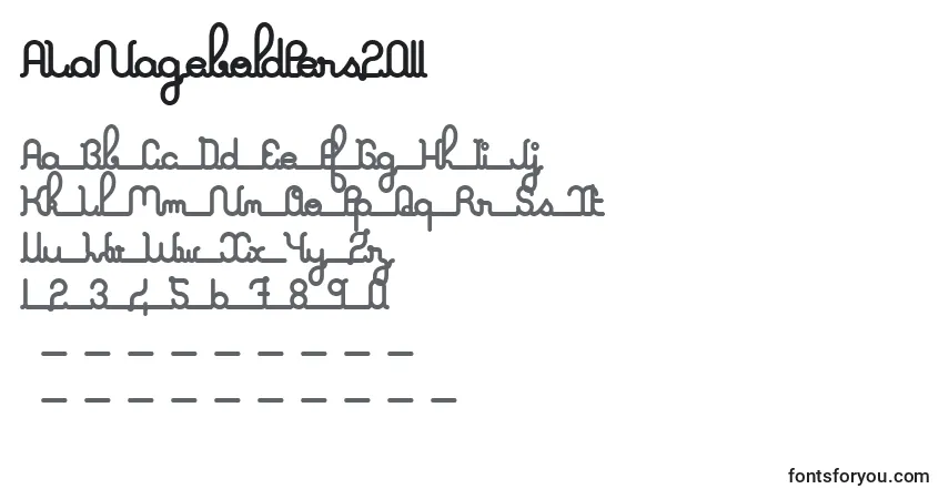 Schriftart ALaNageboldPers2011 – Alphabet, Zahlen, spezielle Symbole