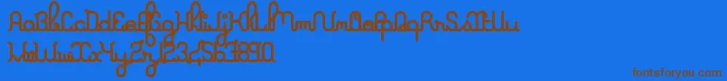 ALaNageboldPers2011-fontti – ruskeat fontit sinisellä taustalla
