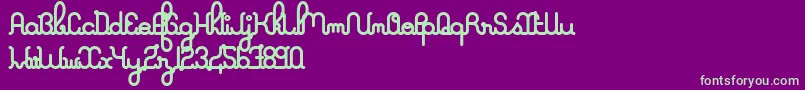 ALaNageboldPers2011 Font – Green Fonts on Purple Background