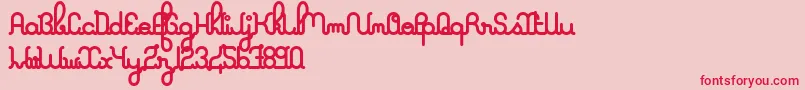 ALaNageboldPers2011 Font – Red Fonts on Pink Background
