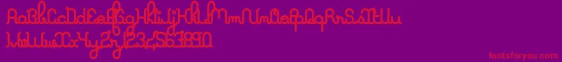 ALaNageboldPers2011 Font – Red Fonts on Purple Background