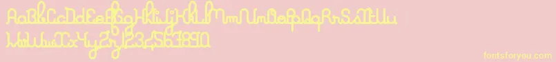 ALaNageboldPers2011 Font – Yellow Fonts on Pink Background