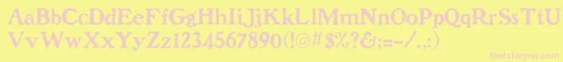 DolenzoJ Font – Pink Fonts on Yellow Background