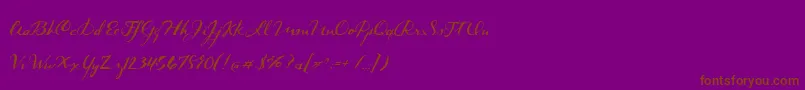 BmdDarkRoast-Schriftart – Braune Schriften auf violettem Hintergrund